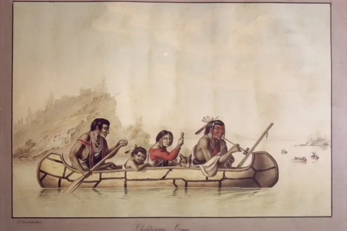 Framed Print : Chippewa Canoe by P. Rindisbacher, West Point Museum, United States of America Framed Print : Chippewa Canoe by P. Rindisbacher, West Point Museum, United States of America