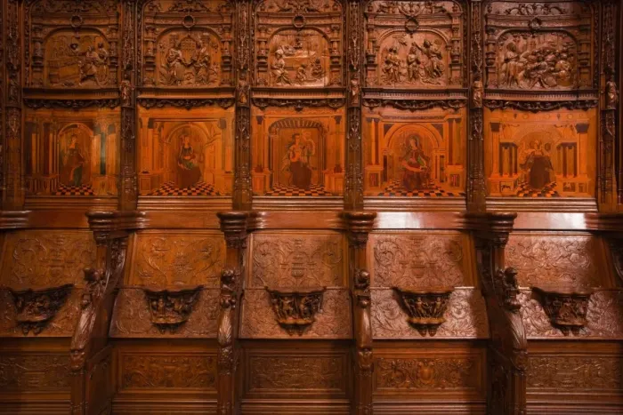 Framed Print : The choir stalls in Saint Denis basilica, Paris, France, Europe Framed Print : The choir stalls in Saint Denis basilica, Paris, France, Europe