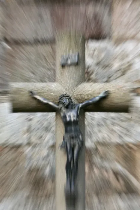 Framed Print : Christ on the Cross, Landevennec, Finistere, Brittany, France, Europe
