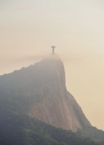 Christ the Redeemer and Corcovado Mountain at sunrise, Rio de Janeiro, Brazil, South