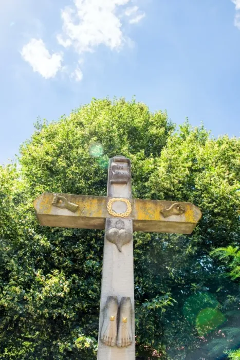 Framed Print : Christian cross with heart, hands and feet only, Baden-Wurttemberg, Germany, Europe Framed Print : Christian cross with heart, hands and feet only, Baden-Wurttemberg, Germany, Europe