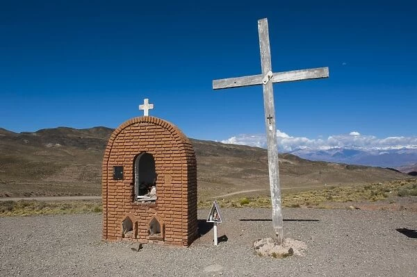 Christian sanctuary on a mountain pass near Mendoza, Argentina, South America