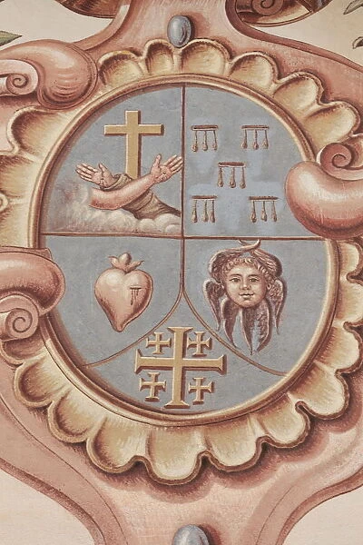 Christian symbols, Monastery of Saorge, Alpes Maritimes, Provence, France, Europe