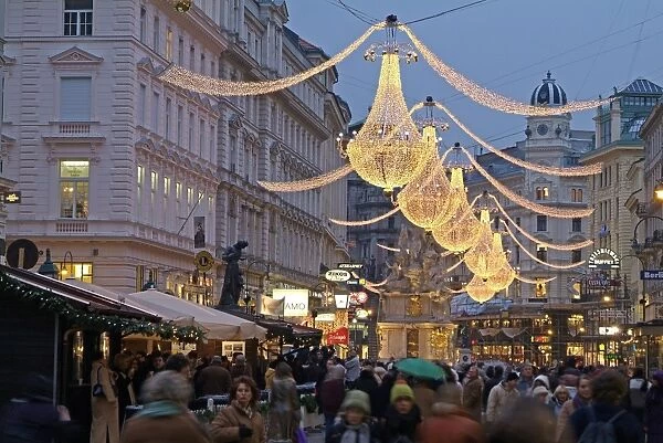 Christmas decoration at Graben, Vienna, Austria, Europe