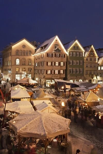 Christmas fair at the marketplace, Esslingen, Baden Wurttemberg, Germany, Europe