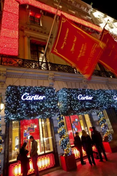 Christmas Lights at Cartier Store, Fifth Avenue Art Prints