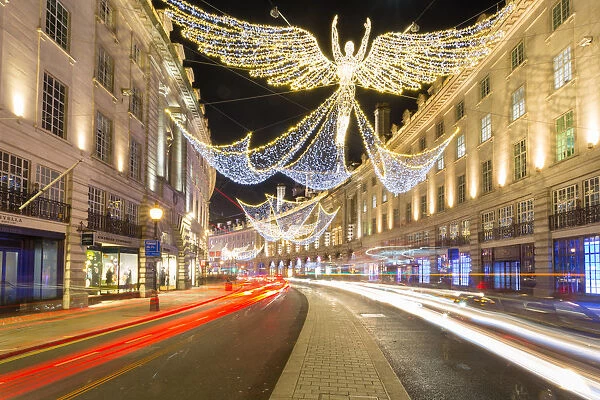 Christmas Lights on Regent Street, Westminster, London, England, United Kingdom, Europe