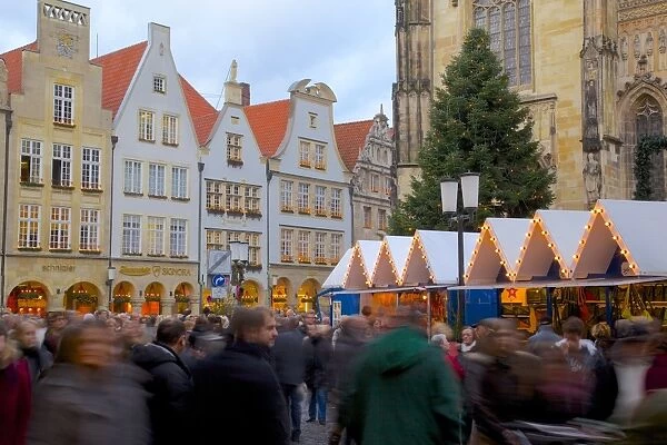 Christmas Market on Prinzipalmarkt, Munster, North Rhine-Westphalia, Germany, Europe