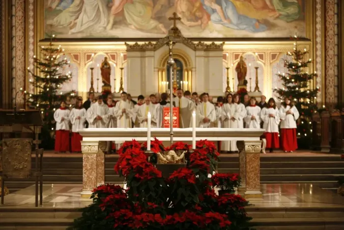 Framed Print : Christmas midnight Mass in Ludwigkirche, Munich, Bavaria, Germany, Europe Framed Print : Christmas midnight Mass in Ludwigkirche, Munich, Bavaria, Germany, Europe