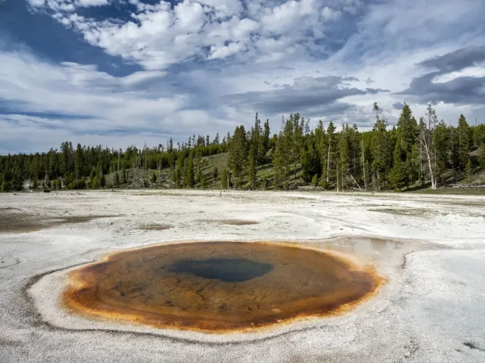 Framed Print : Chromatic Pool, in the Norris Geyser Basin area, Yellowstone National Park Framed Print : Chromatic Pool, in the Norris Geyser Basin area, Yellowstone National Park
