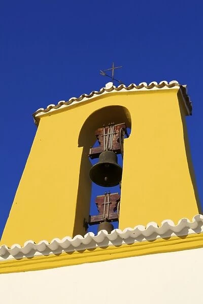 Church and Belfry, Santa Gertrudis, Ibiza, Balearic Islands, Spain, Europe