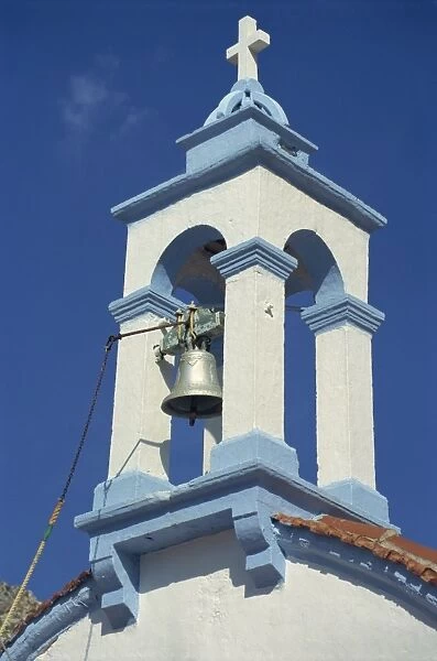 Church bell tower, Kalimnos, Dodecanese Islands, Greek Islands, Greece, Europe