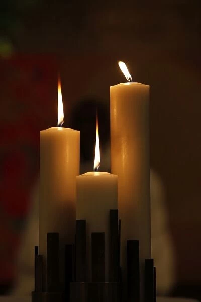 Church candles, Hauts-de-Seine, France, Europe