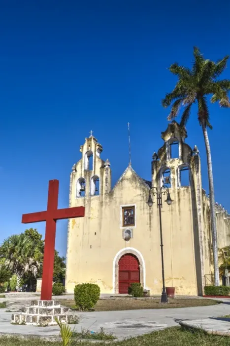 Framed Print : Church and Convent of Hopelchen, built during late 16th century, Hopelchen, Campeche