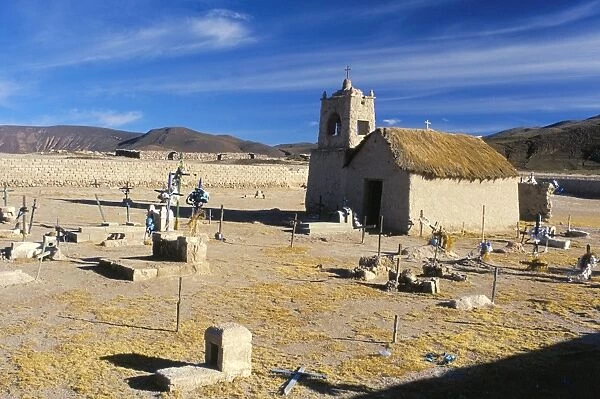 Church and graveyard, San Juan, Salar de Uyuni, Bolivia, South America