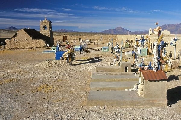 Church and graveyard, San Juan, Salar de Uyuni, Bolivia, South America
