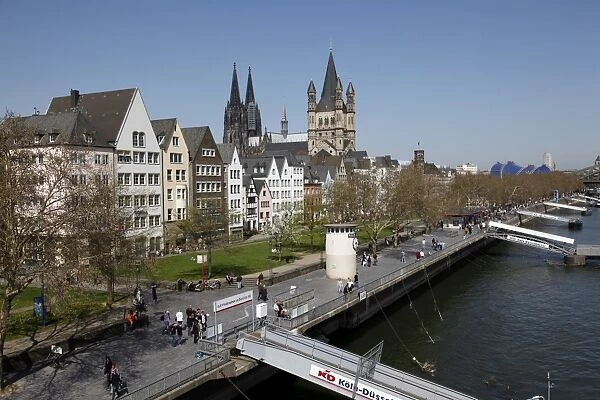 Church of Great Saint Martin, Cathedral and River Rhine, Cologne, North Rhine Westphalia