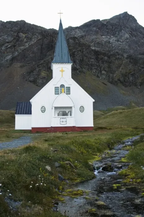 Framed Print : Church at Grytviken where Shackletons funeral was held, South Georgia Framed Print : Church at Grytviken where Shackletons funeral was held, South Georgia