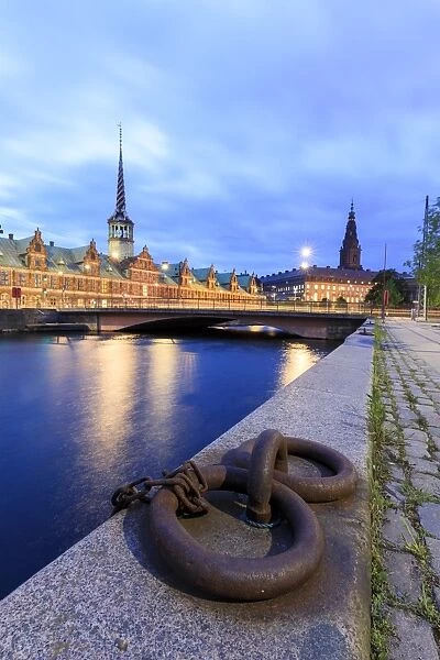 The Church of Holmen and the House of Parliament, Christiansborg Palace in central Copenhagen