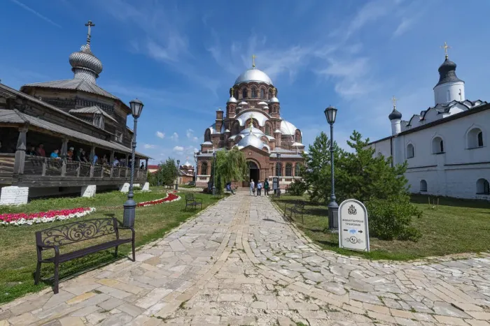 Framed Print : Church of the Holy Trinity on left, UNESCO World Heritage Site, and Cathedral, Sviyazhsk Framed Print : Church of the Holy Trinity on left, UNESCO World Heritage Site, and Cathedral, Sviyazhsk