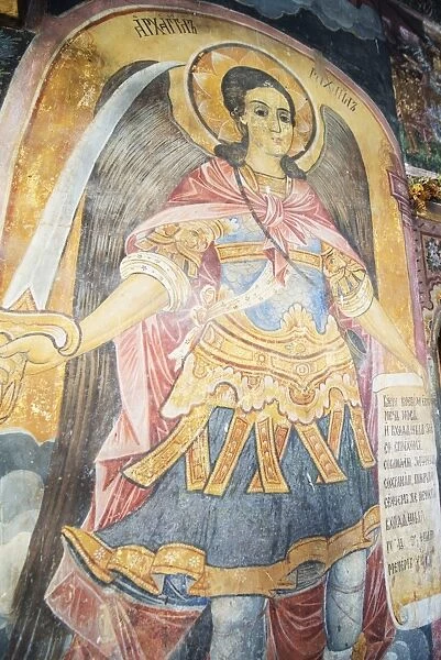 Church of the Holy Virgin, mural frescos by Zahari Zograf, Troyan Monastery, Bulgaria, Europe