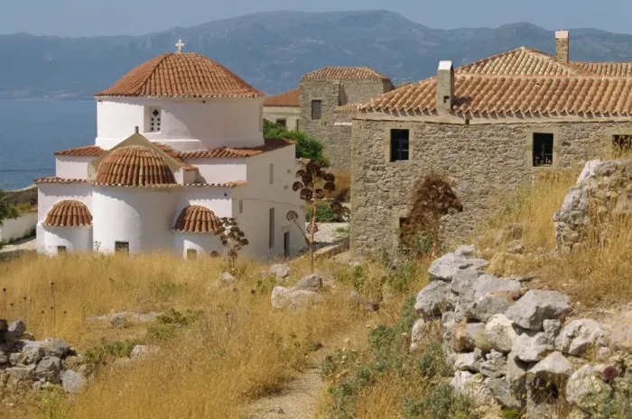 Framed Print : Church and houses at Monemvasia Framed Print : Church and houses at Monemvasia