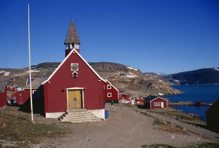 Framed Print : Church at Ittoqqortoormiit, East Greenland, Greenland, Polar Regions Framed Print : Church at Ittoqqortoormiit, East Greenland, Greenland, Polar Regions