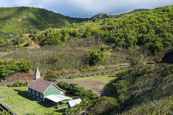 Church in Kahakuloa, western Maui, Hawaii, United States of America, Pacific