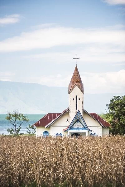 Church at Lake Toba (Danau Toba), North Sumatra, Indonesia, Southeast Asia, Asia