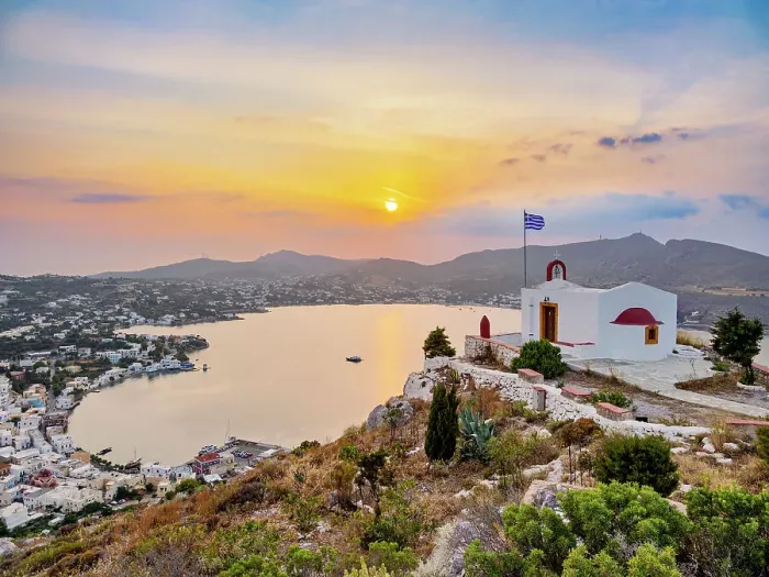 Framed Print : Church of Prophet Elias above the town of Agia Marina at sunset, Leros Island, Dodecanese, Greek Islands, Greece, Europe Framed Print : Church of Prophet Elias above the town of Agia Marina at sunset, Leros Island, Dodecanese, Greek Islands, Greece, Europe