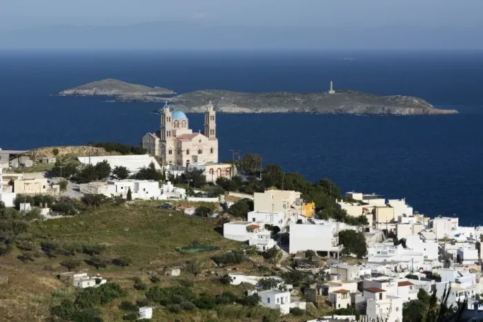 Framed Print : Church of Resurrection, built in 1870 on top of Vrodado hill, Ermoupoli, Syros island Framed Print : Church of Resurrection, built in 1870 on top of Vrodado hill, Ermoupoli, Syros island