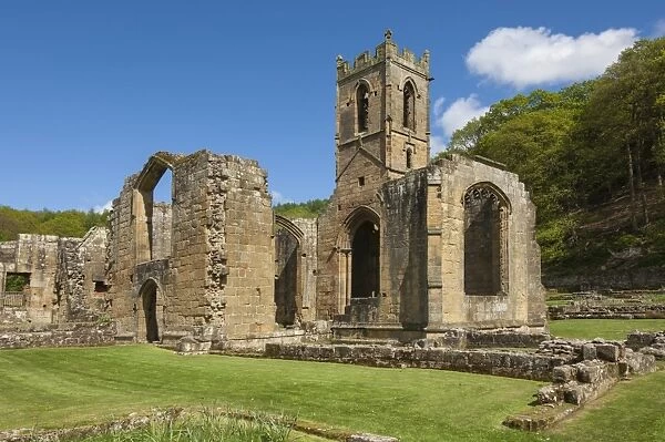Church ruin of the 14th century Mount Grace Carthusian Priory, North Yorkshire, Yorkshire, England, United Kingdom, Europe