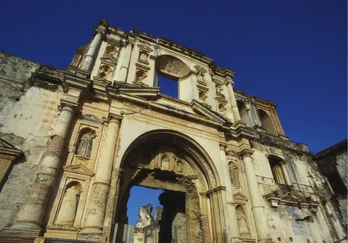 Framed Print : Church of San Augustin in Antigua, Guatemala, Regular Damage by Earthquakes has led to Antiguas Decline Framed Print : Church of San Augustin in Antigua, Guatemala, Regular Damage by Earthquakes has led to Antiguas Decline