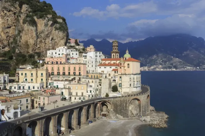 Framed Print : Church of Santa Maria Maddalena, town and beach, Atrani, Costiera Amalfitana (Amalfi Coast) Framed Print : Church of Santa Maria Maddalena, town and beach, Atrani, Costiera Amalfitana (Amalfi Coast)