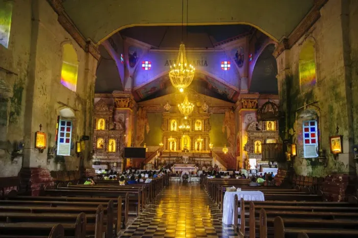 Framed Print : Church service in the colonial Spanish Baclayon Church in Bohol, Philippines, Southeast Asia, Asia Framed Print : Church service in the colonial Spanish Baclayon Church in Bohol, Philippines, Southeast Asia, Asia