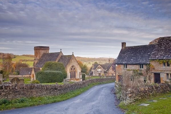 The church of St. Barnabas in the Cotswold village of Snowshill, Gloucestershire, England, United Kingdom, Europe