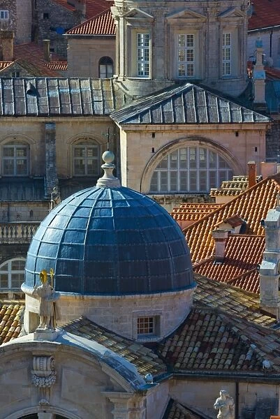 Church of St. Blaise with Cathedral of the Assumption of the Virgin Mary beyond, Old Town (Stari Grad), UNESCO World Heritage Site, Dubrovnik, Dalmatia, Croatia, Europe