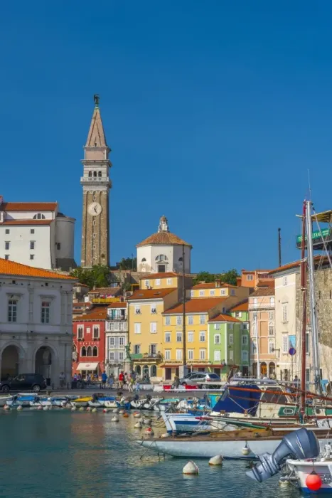 Framed Print : Church of St. George (Cerkev sv. Jurija) in background, Old Town Harbour, Piran, Primorska, Slovenian Istria, Slovenia, Europe Framed Print : Church of St. George (Cerkev sv. Jurija) in background, Old Town Harbour, Piran, Primorska, Slovenian Istria, Slovenia, Europe