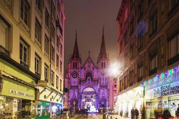 Church of St. -Nizier, Fete des Lumieres (Festival of Lights), Lyon, Rhone-Alpes, France, Europe