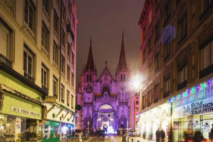 Framed Print : Church of St. -Nizier, Fete des Lumieres (Festival of Lights), Lyon, Rhone-Alpes, France, Europe Framed Print : Church of St. -Nizier, Fete des Lumieres (Festival of Lights), Lyon, Rhone-Alpes, France, Europe