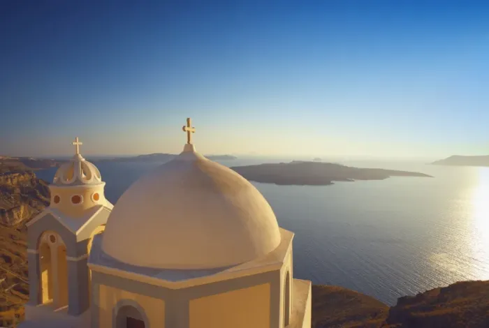 Framed Print : Church at sunset, Santorini, Cyclades, Greek Islands, Greece, Europe Framed Print : Church at sunset, Santorini, Cyclades, Greek Islands, Greece, Europe