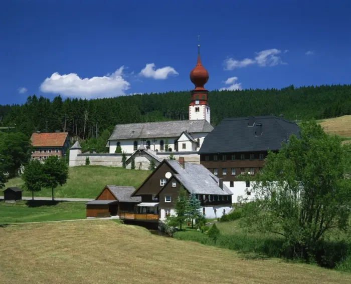 Framed Print : Church in Urach Village Framed Print : Church in Urach Village