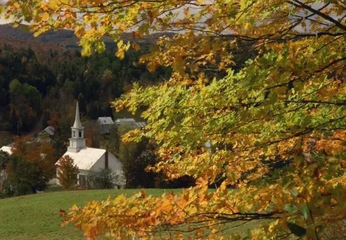 Framed Print : The church at Waits River, during autumn, Vermont, New England, United States of America Framed Print : The church at Waits River, during autumn, Vermont, New England, United States of America