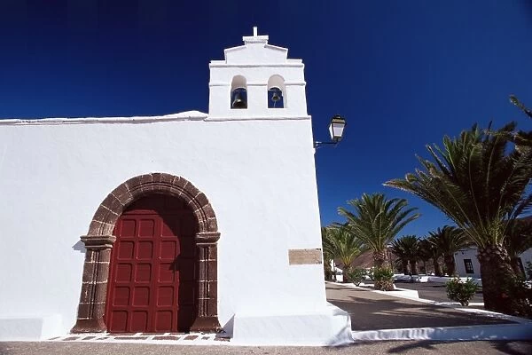 Church, Yaiza, Lanzarote, Canary Islands, Spain, Mediterranean, Europe