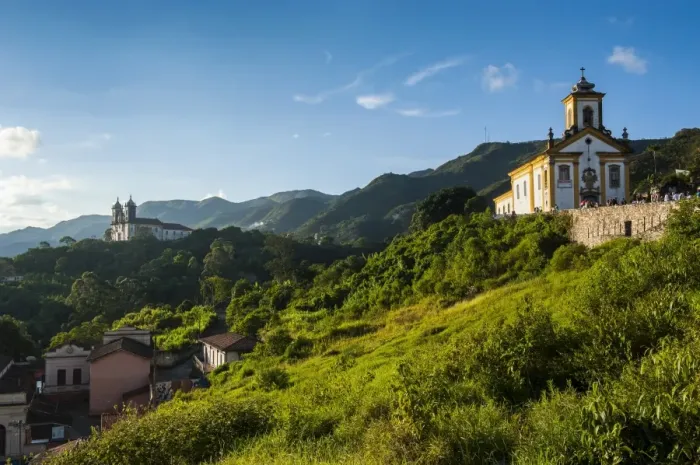 Framed Print : Churches above Ouro Preto, UNESCO World Heritage Site, Minas Gerais, Brazil, South America Framed Print : Churches above Ouro Preto, UNESCO World Heritage Site, Minas Gerais, Brazil, South America