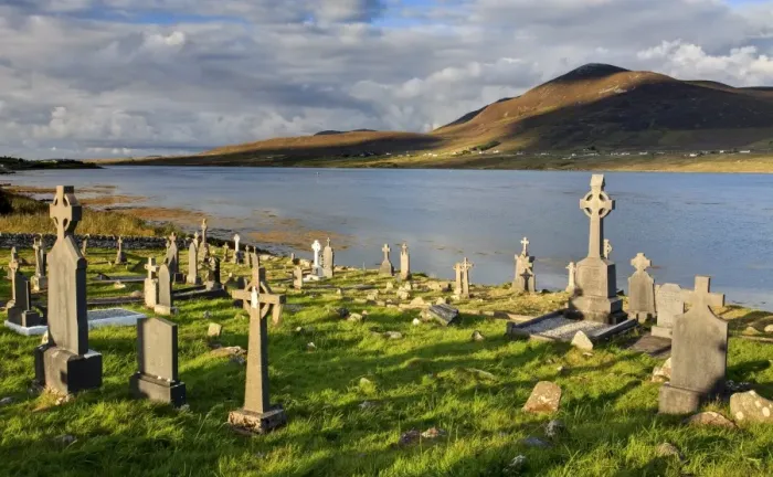 Framed Print : Churchyard, Achill Island, off the coast of County Mayo, Republic of Ireland, Europe Framed Print : Churchyard, Achill Island, off the coast of County Mayo, Republic of Ireland, Europe