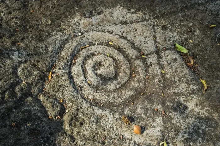 Framed Print : Circular motif petroglyph on rock at Finca Magadalena in the east, Volcan Maderas, Omotepe Island, Lake Nicaragua, Nicaragua, Central America Framed Print : Circular motif petroglyph on rock at Finca Magadalena in the east, Volcan Maderas, Omotepe Island, Lake Nicaragua, Nicaragua, Central America