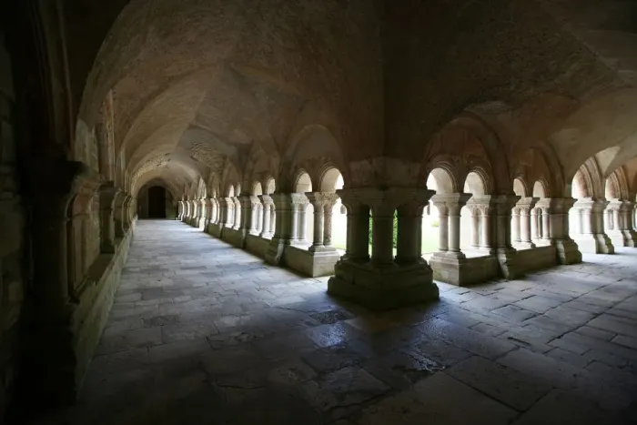 Framed Print : Cistercian Abbey cloister, Fontenay, Marmagne, Doubs, Burgundy, France, Europe Framed Print : Cistercian Abbey cloister, Fontenay, Marmagne, Doubs, Burgundy, France, Europe