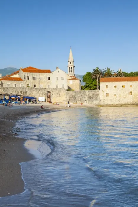 Framed Print : City Beach, Stari Grad (Old Town), Sveti Ivan, Budva, Montenegro, Europe Framed Print : City Beach, Stari Grad (Old Town), Sveti Ivan, Budva, Montenegro, Europe