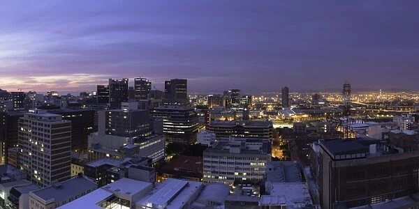 City Bowl at sunset, Cape Town, Western Cape, South Africa, Africa